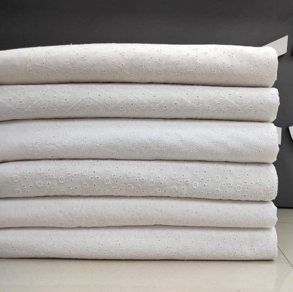 PC Cotton Chikan Embroidery Fabric